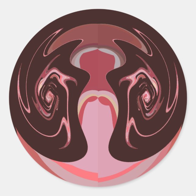 Beautiful African Maroon Motif Print Design Classic Round Sticker (Front)