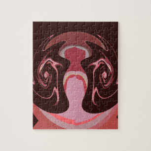 Beautiful African Maroon Motif Print Design Jigsaw Puzzle