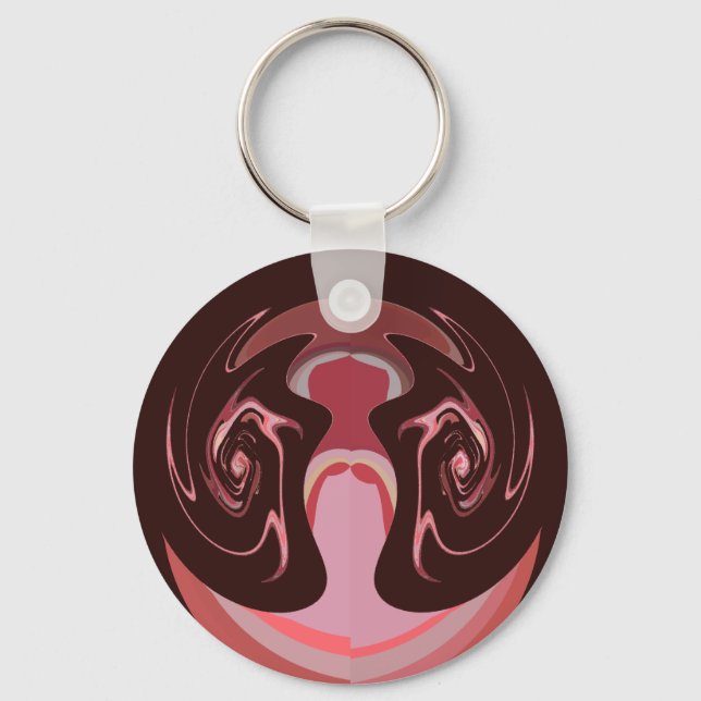 Beautiful African Maroon Motif Print Design Keychain (Front)