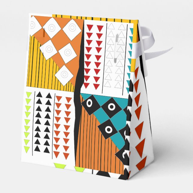 Beautiful African Print Favor Boxes (Back Side)