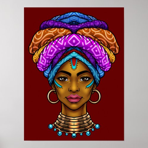 Beautiful African Queen Poster