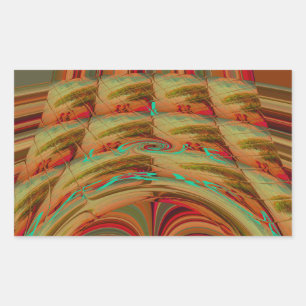 Beautiful African Traditional Golden Brown Motif  Rectangular Sticker