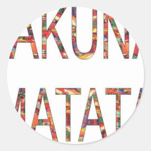 Beautiful African Vintage Colors Hakuna Matata Art Classic Round Sticker