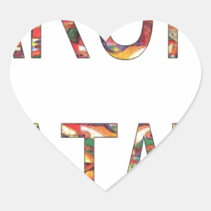 Beautiful African Vintage Colors Hakuna Matata Art Heart Sticker