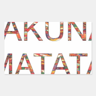 Beautiful African Vintage Colors Hakuna Matata Art Rectangular Sticker