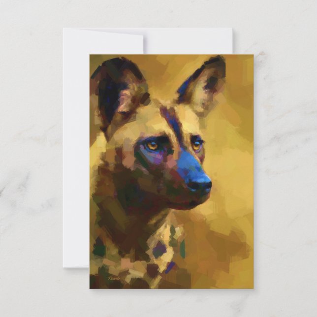Beautiful African Wild Dog Thank You Card (Front)