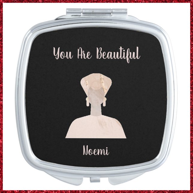 Beautiful African Woman Inspirational Compact Mirror (Creator Uploaded)