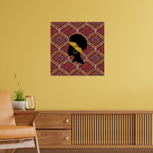 Beautiful African Woman Silhouette I Poster