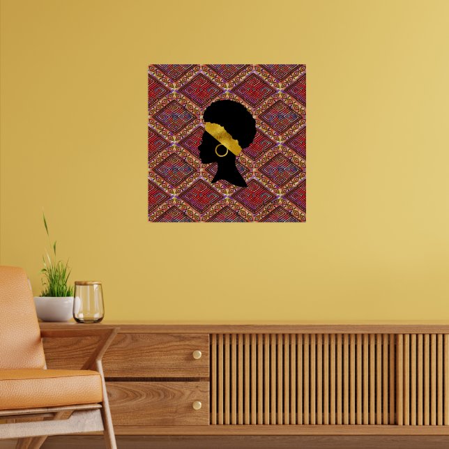 Beautiful African Woman Silhouette I Poster (Living Room 2)