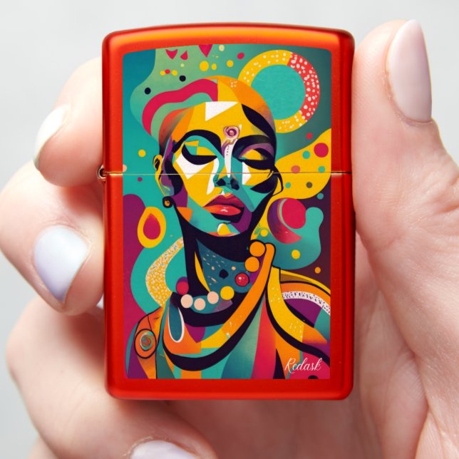 Beautiful African Woman Zippo Lighter (In Hand)