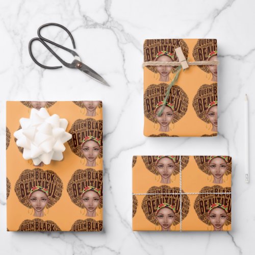 Beautiful Afrocentric Black Woman  Wrapping Paper 