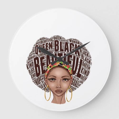 Beautiful Afrocentric Strong Black Woman Large Clo Large Clock
