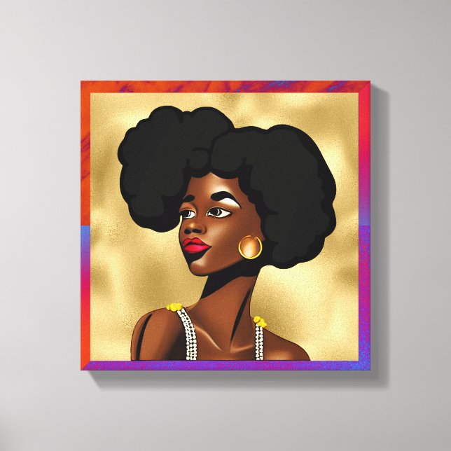 Beautiful Afrocentric Style Woman Canvas Print (Front)