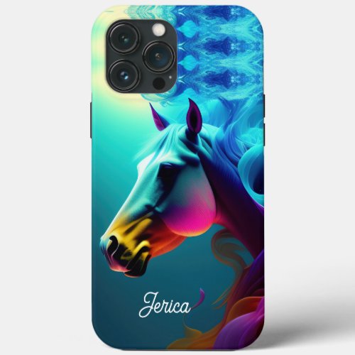 Beautiful AI Abstract White Horse iPhone 13 Pro Max Case