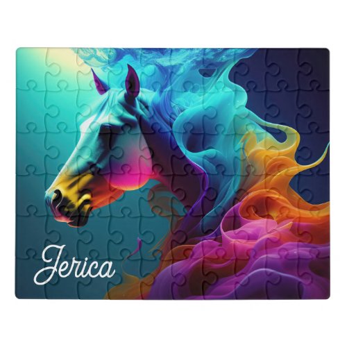 Beautiful AI Abstract White Horse Jigsaw Puzzle