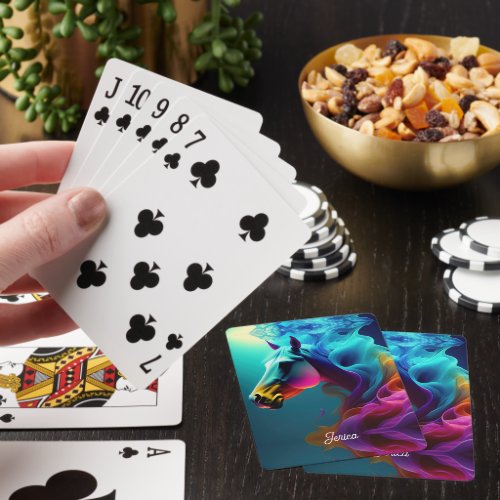 Beautiful AI Abstract White Horse Poker Cards
