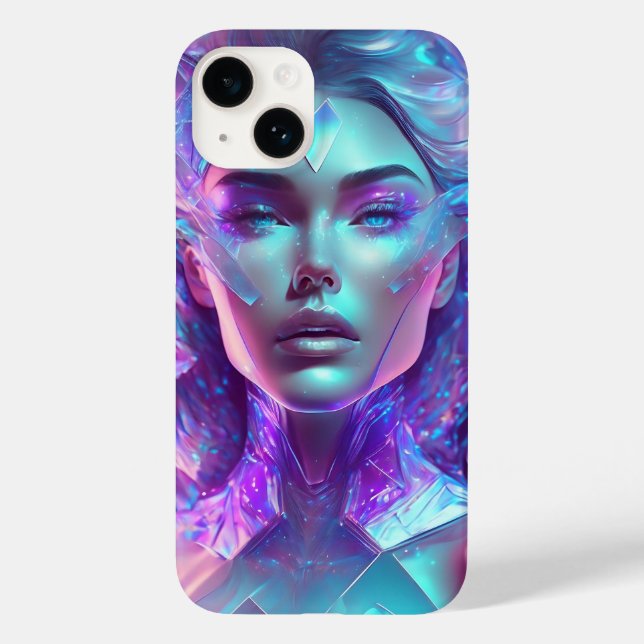 Beautiful Ai Art Pretty Icy Glass like Woman Case-Mate iPhone Case (Back)