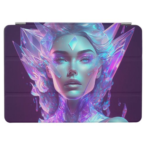 Beautiful Ai Art Pretty Icy Glass like Woman iPad Air Cover