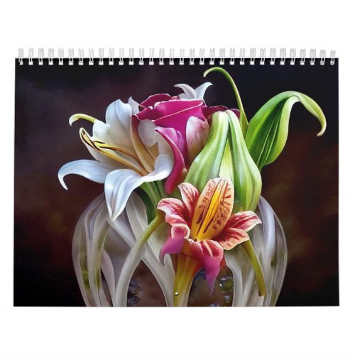 Beautiful AI Flower Images King Protea Lilies Calendar