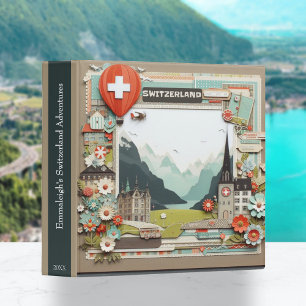 Beautiful AI Generated Switzerland Photo Album  3 Ring Binder