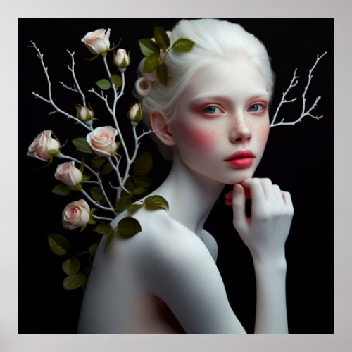Beautiful Albino Girl Poster 