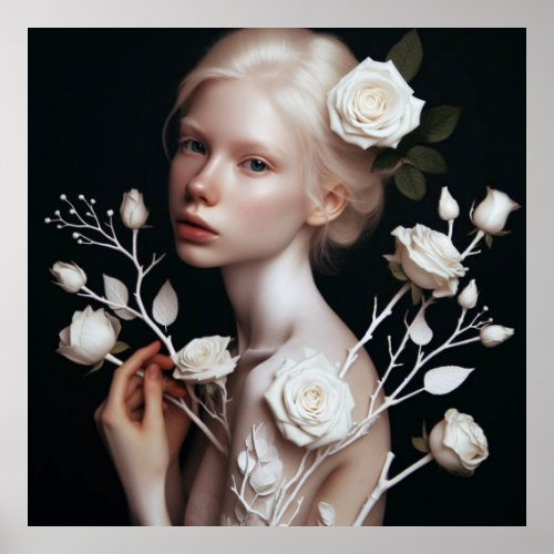 Beautiful Albino Girl Poster 