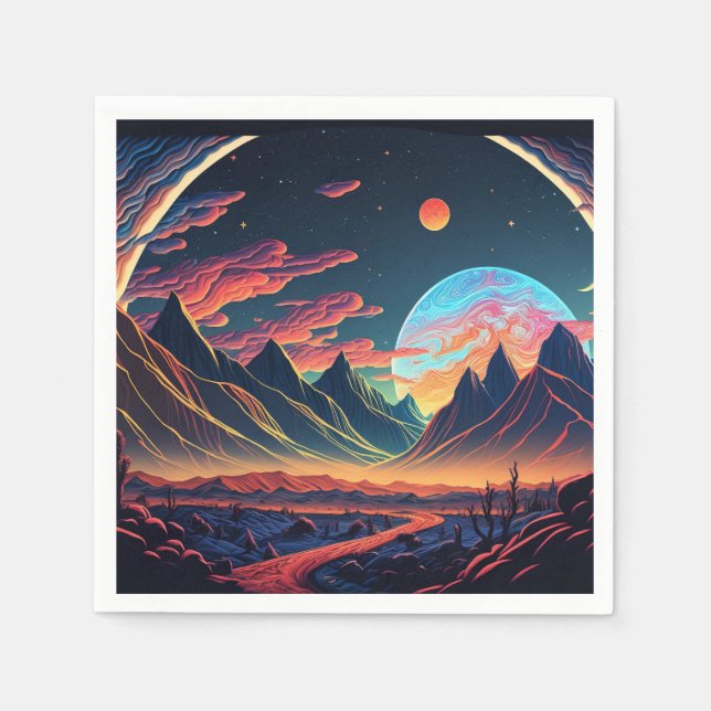  Beautiful Alien planet Napkins (Front)
