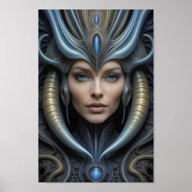 Beautiful Alien Woman - 013 - Fantasy Art Poster | Zazzle