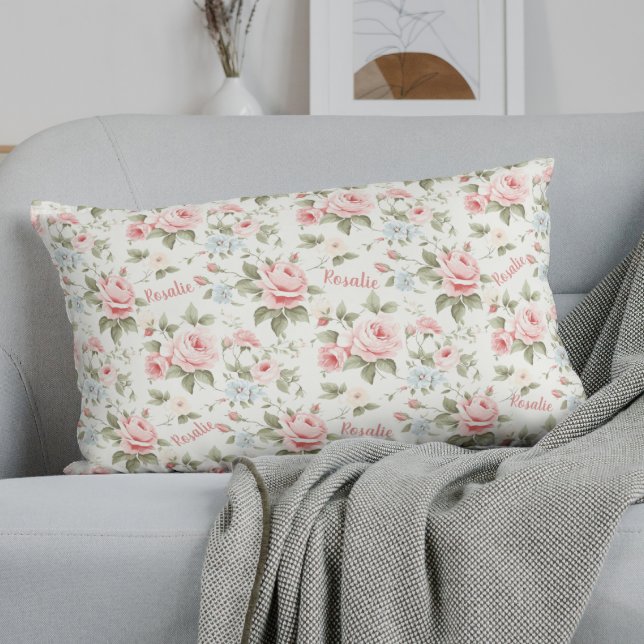 Beautiful All over Pink Rose Name  Accent Pillow (Creator Uploaded)