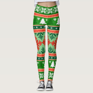 Beautiful All-Over Print Christmas Knit Wallpaper Leggings