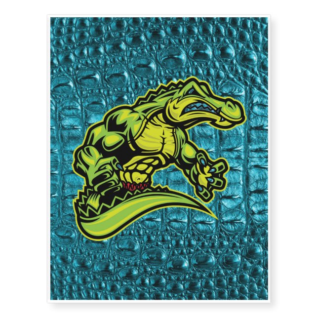 Beautiful Alligator Tooled Leather Temporary Tattoos (Front)