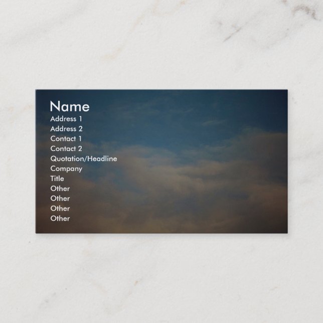 Beautiful Altostratus Business Card (Front)