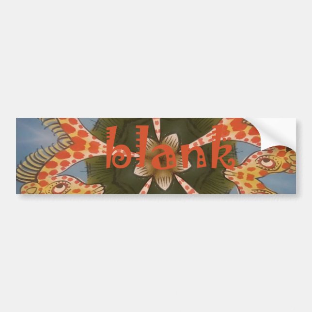 Beautiful amazing African colorful Giraffe blank Bumper Sticker (Front)