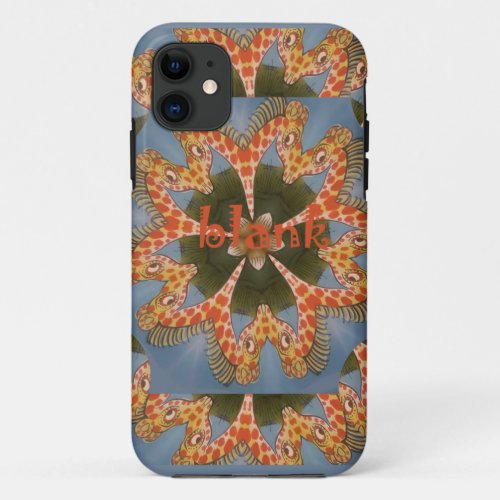 Beautiful amazing African colorful Giraffe blank iPhone 11 Case