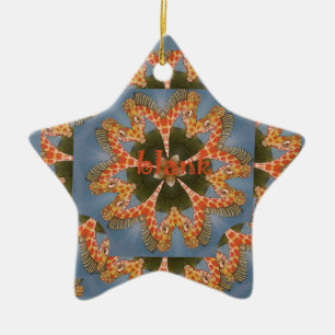 Beautiful amazing African colorful Giraffe blank Ceramic Ornament