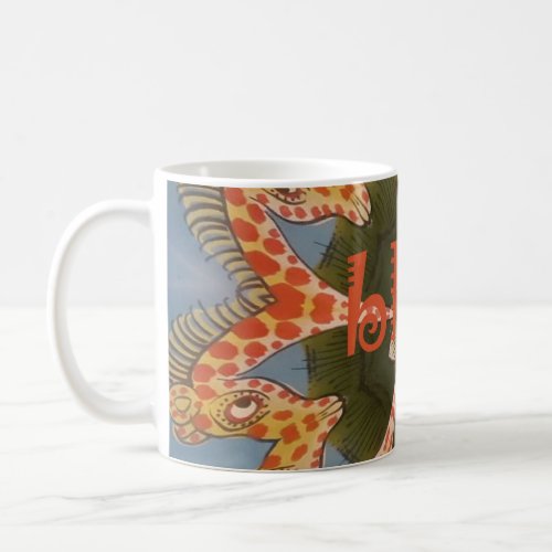 Beautiful amazing African colorful Giraffe blank Coffee Mug