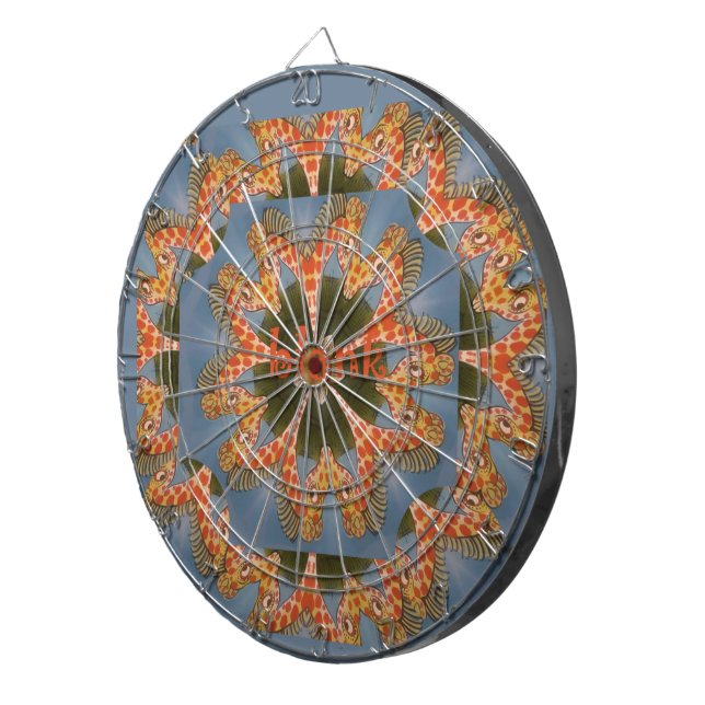 Beautiful amazing African colorful Giraffe blank Dart Board (Front Right)