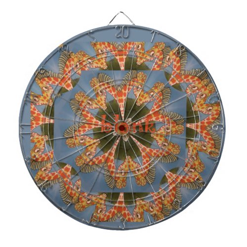 Beautiful amazing African colorful Giraffe blank Dartboard With Darts