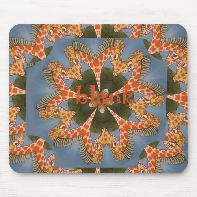 Beautiful amazing African colorful Giraffe blank Mouse Pad (Front)