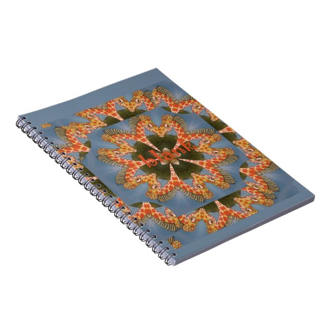 Beautiful amazing African colorful Giraffe blank Notebook (Right Side)