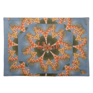 Beautiful amazing African colorful Giraffe blank Placemat