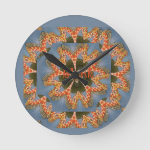 Beautiful amazing African colorful Giraffe blank Round Clock