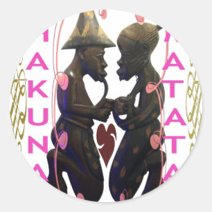 Beautiful Amazing African Couple: A Romantic Art Classic Round Sticker