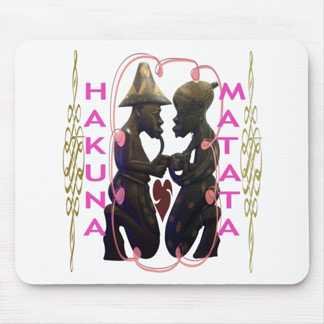 Beautiful  Amazing African Couple: A Romantic Art Mouse Pad (Front)