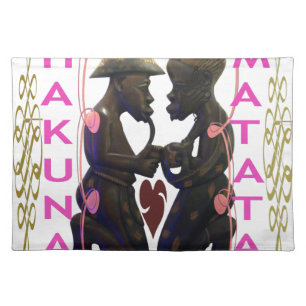 Beautiful  Amazing African Couple: A Romantic Art Placemat