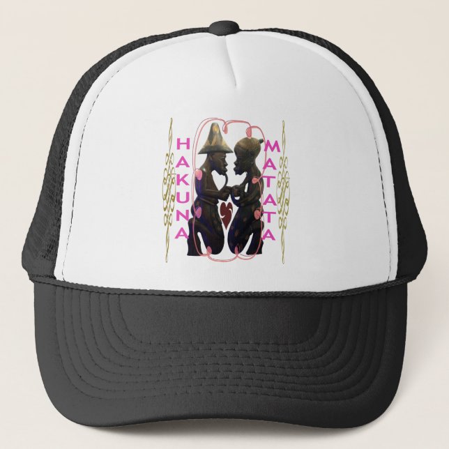 Beautiful  Amazing African Couple: A Romantic Art Trucker Hat (Front)