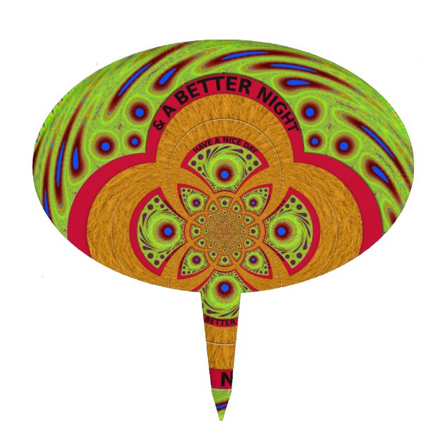  Beautiful amazing African Mandala Pattern Design Cake Topper (Front)