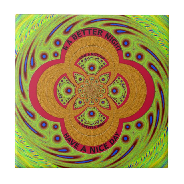  Beautiful amazing African Mandala Pattern Design Ceramic Tile (Front)
