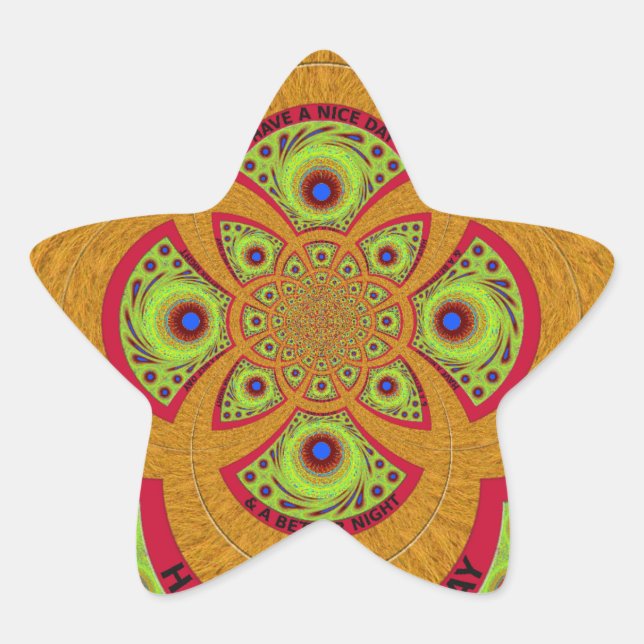  Beautiful amazing African Mandala Pattern Design Star Sticker (Front)