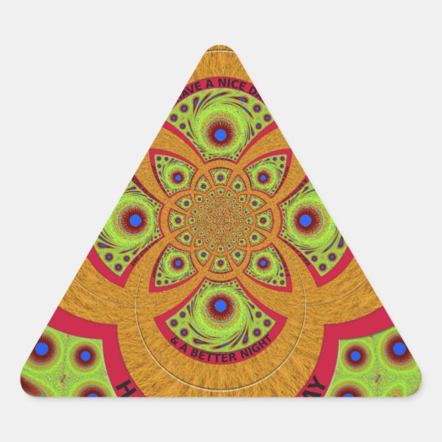  Beautiful amazing African Mandala Pattern Design Triangle Sticker (Front)